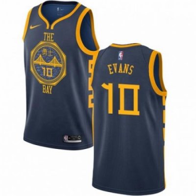 Mens Nike Golden State Warriors 10 Jacob Evans Swingman Navy Blue NBA Jersey City Editio