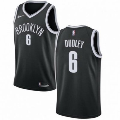 Mens Nike Brooklyn Nets 6 Jared Dudley Swingman Black NBA Jersey Icon Edition