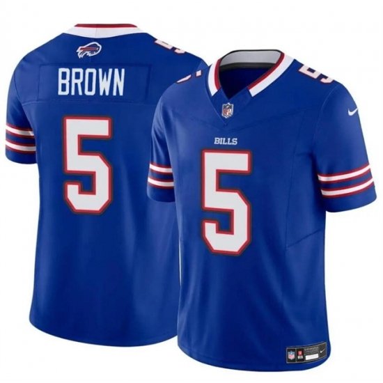 Men Buffalo Bills 5 Anthony Brown Blue 2024 F U S E  Vapor Untouchable Limited Stitched Football Jersey