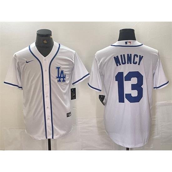 Men Los Angeles Dodgers 13 Max Muncy White Cool Base Stitched Baseball Jersey