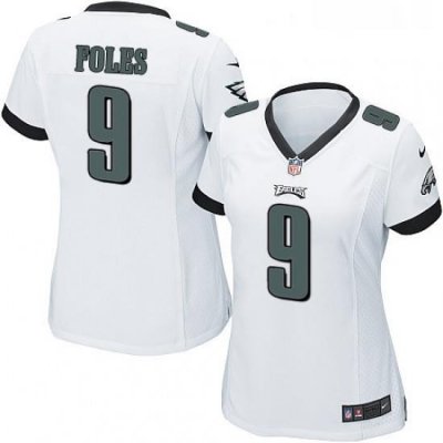 Womens Nike Philadelphia Eagles 9 Nick Foles Game White NFL Jersey