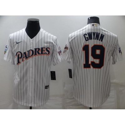 Men San Diego Padres 19 Tony GWynn White Cool Base Stitched jersey