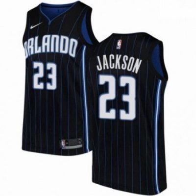 Mens Nike Orlando Magic 23 Justin Jackson Swingman Black NBA Jersey Statement Edition