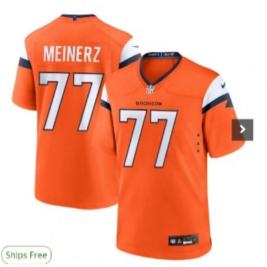 Men's Nike Quinn Meinerz #77 Orange Denver Broncos F U S E Stitched NFL Jersey