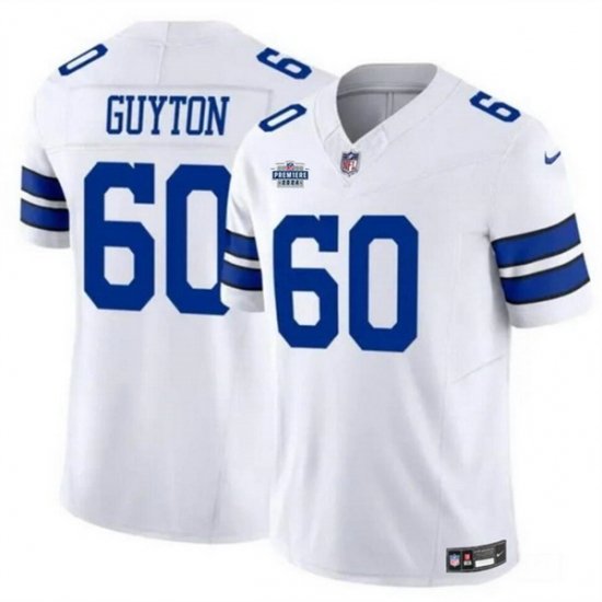 Men Dallas Cowboys 60 Tyler Guyton White 2024 F U S E With Dradt Patch Vapor Untouchable Limited Stitched Football Jersey