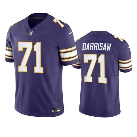 Men Minnesota Vikings 71 Christian Darrisaw Purple 2023 F U S E  Vapor Untouchable Limited Stitched Jersey