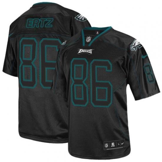 Nike Eagles #86 Zach Ertz Lights Out Black Mens Stitched NFL Elite Jersey