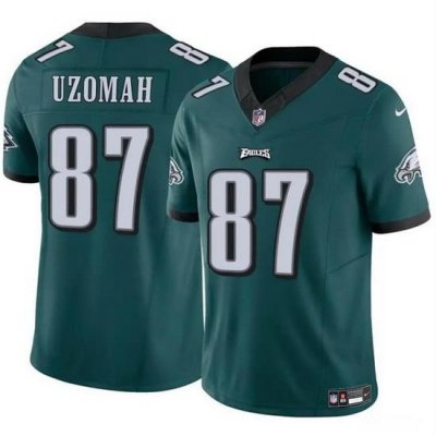 Men Philadelphia Eagles 87 C J  Uzomah Green 2023 F U S E Vapor Untouchable Limited Stitched Football Jersey