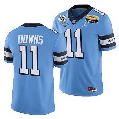 North Carolina Tar Heels Josh Downs Blue 2021 Duke'S Mayo Bowl Cfp Jersey