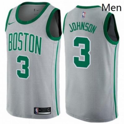 Mens Nike Boston Celtics 3 Dennis Johnson Swingman Gray NBA Jersey City Edition