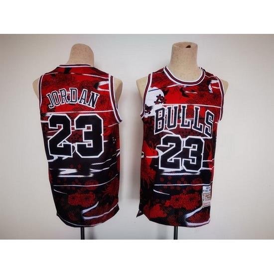 Men Chicago Bulls 23 Michael Jordan Red Black Stitched Jersey