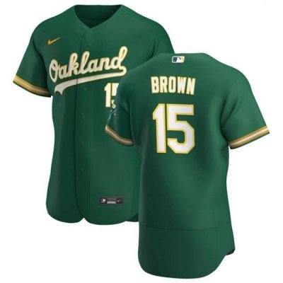 Oakland Athletics 15 Seth BroWn Men Nike Kelly Green Alternate 2020 Authentic Player MLB Jersey