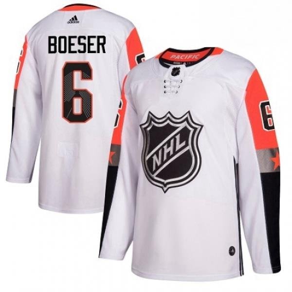 Mens Adidas Vancouver Canucks 6 Brock Boeser Authentic White 2018 All Star Pacific Division NHL Jersey