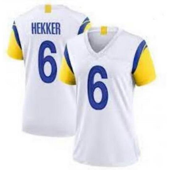 Women Los Angeles Rams 6 Johnny Hekker Vapor Limited White Jersey