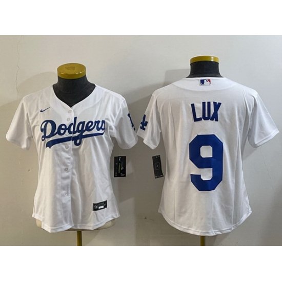 Women Los Angeles Dodgers 9 White Cool Base Stitched Baseball Jersey