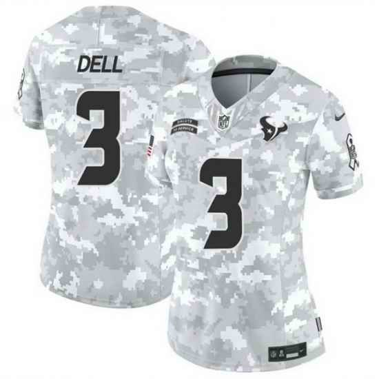 Women Houston Texans 3 Tank Dell 2024 F U S E Arctic Camo Salute To Service Limited Stitched Football Jersey