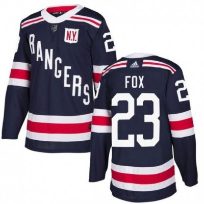 Men New York Rangers 23 Adam Fox Navy Winter Classic Home Stitched Jersey