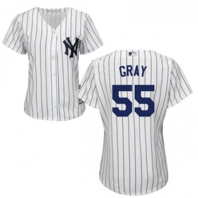 Womens Majestic New York Yankees 55 Sonny Gray Replica White Home MLB Jersey