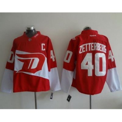 Red Wings #40 Henrik Zetterberg Red 2016 Stadium Series Stitched NHL Jersey