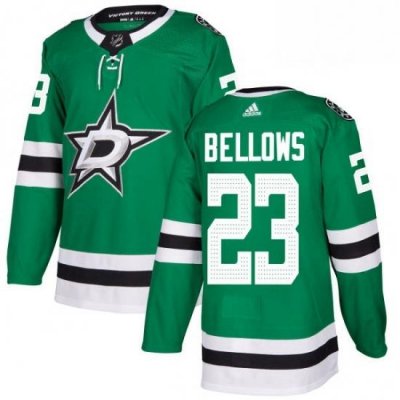 Mens Adidas Dallas Stars 23 Brian Bellows Authentic Green Home NHL Jersey