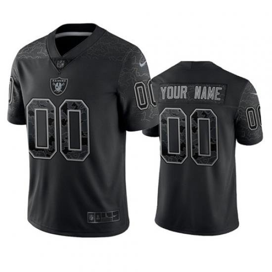 Men Women Youth Custom Las Vegas Raiders Black Reflective Limited Stitched Football Jersey