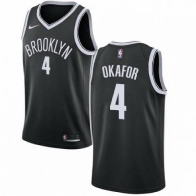 Mens Nike Brooklyn Nets 4 Jahlil Okafor Swingman Black Road NBA Jersey Icon Edition