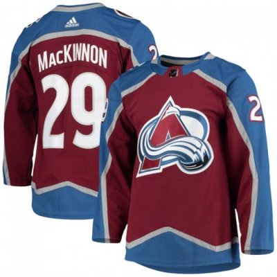 Men Adidas Colorado Avalanche 29 Nathan MacKinnon Authentic Burgundy Red Home NHL Jersey