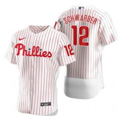 Men Philadelphia Phillies 12 Kyle SchWarber 2021 White Flex Base Stitched Baseball jersey