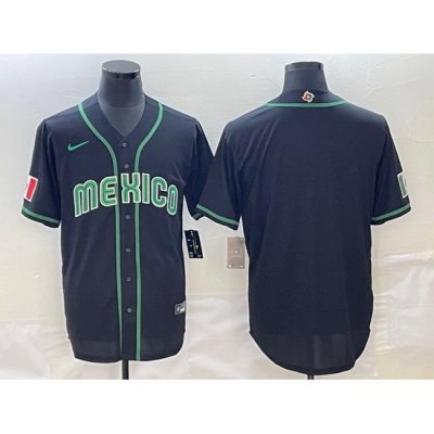 Men Mexico Baseball Blank 2023 Black World Baseball With Patch Classic Stitched Jersey