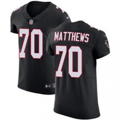 Nike Falcons #70 Jake Matthews Black Alternate Mens Stitched NFL Vapor Untouchable Elite Jersey