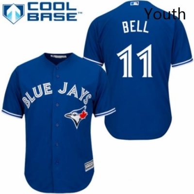 Youth Majestic Toronto Blue Jays 11 George Bell Replica Blue Alternate MLB Jersey