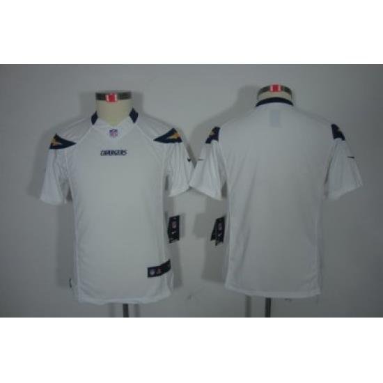 Youth Nike San Diego Chargers Blank White Color Limited Jerseys