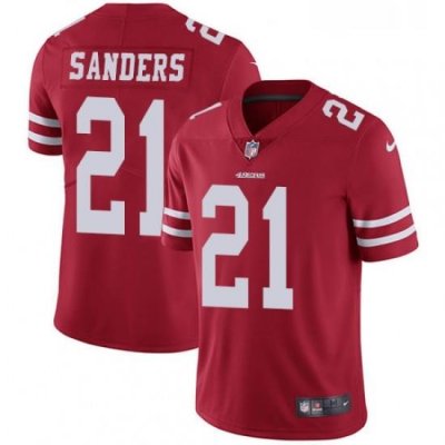 Mens Nike San Francisco 49ers 21 Deion Sanders Red Team Color Vapor Untouchable Limited Player NFL Jersey