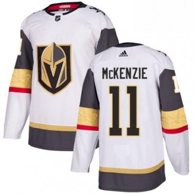 Mens Adidas Vegas Golden Knights 11 Curtis McKenzie Authentic White Away NHL Jersey