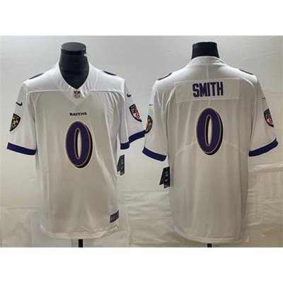 Men Baltimore Ravens 0 Roquan Smith White Vapor Untouchable Limited Football Jersey