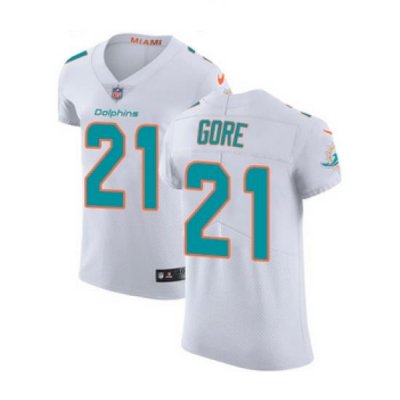 Nike Dolphins #21 Frank Gore White Mens Stitched NFL Vapor Untouchable Elite Jersey