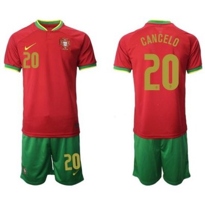 Portugal 2022 World Cup Soccer Jersey #20 CANCELO RED