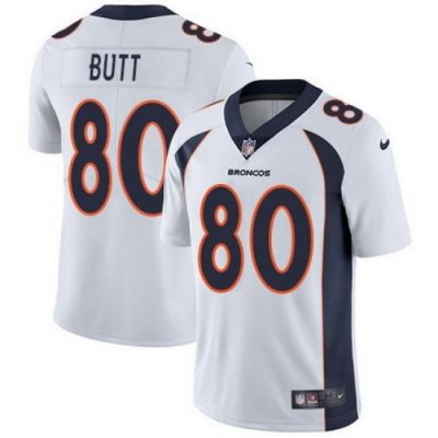 Nike Broncos #80 Jake Butt White Mens Stitched NFL Vapor Untouchable Limited Jersey