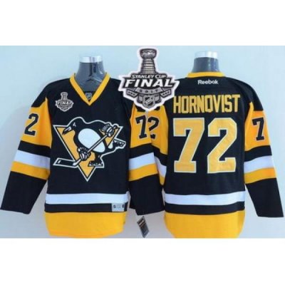 Penguins #72 Patric Hornqvist Black Alternate 2017 Stanley Cup Final Patch Stitched NHL Jersey