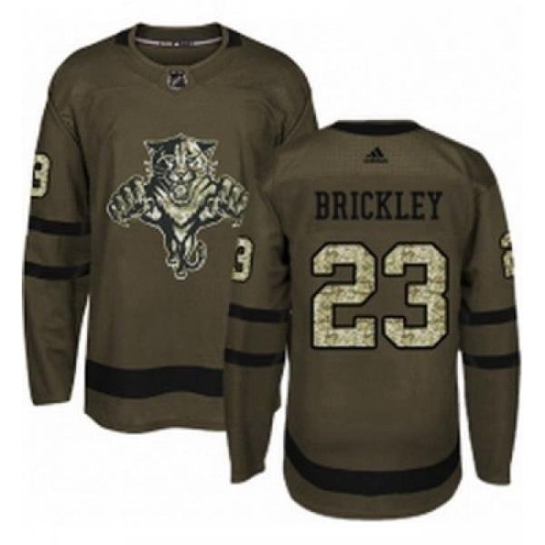 Youth Adidas Florida Panthers 23 Connor Brickley Premier Green Salute to Service NHL Jersey