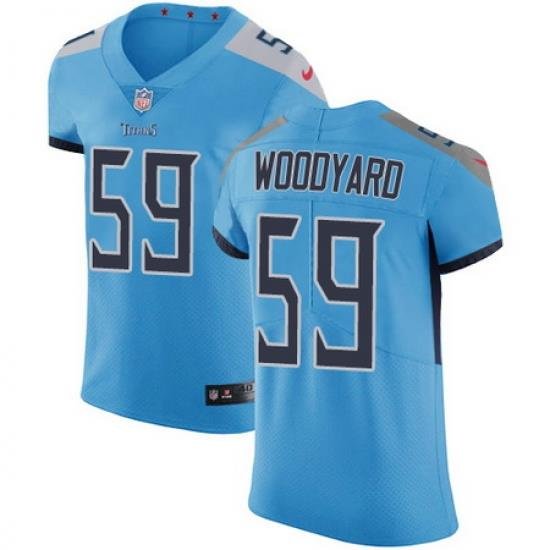 Nike Titans #59 Wesley Woodyard Light Blue Team Color Mens Stitched NFL Vapor Untouchable Elite Jersey