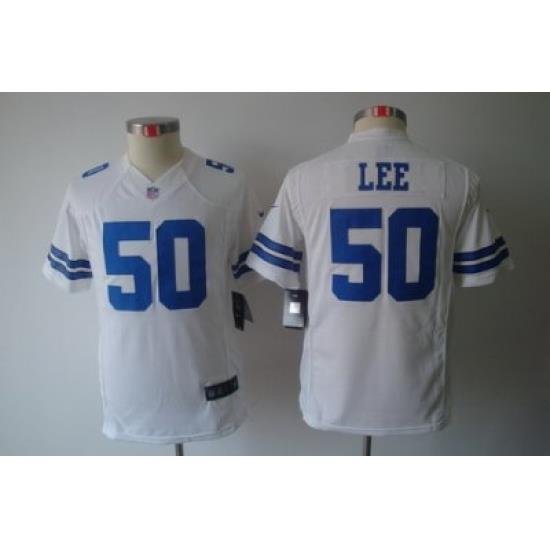 Youth Nike Dallas Cowboys #50 Lee White Color Limited Jerseys