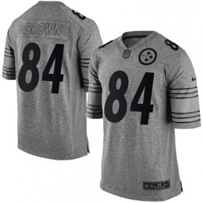 Mens Nike Pittsburgh Steelers 84 Antonio Brown Limited Gray Gridiron NFL Jersey