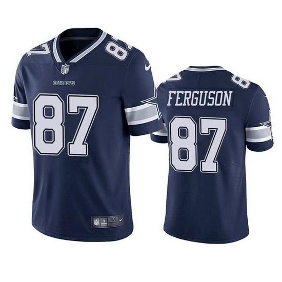 Men Dallas Cowboys 87 Jake Ferguson Navy Vapor Untouchable Limited Stitched Football Jersey