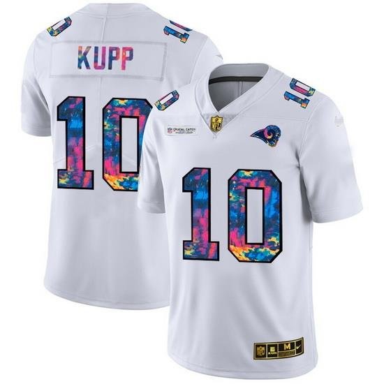 Los Angeles Rams 10 Cooper Kupp Men White Nike Multi Color 2020 NFL Crucial Catch Limited NFL Jersey