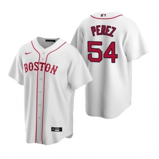 Mens Nike Boston Red Sox 54 Martin Perez White Alternate Stitched Baseball Jersey