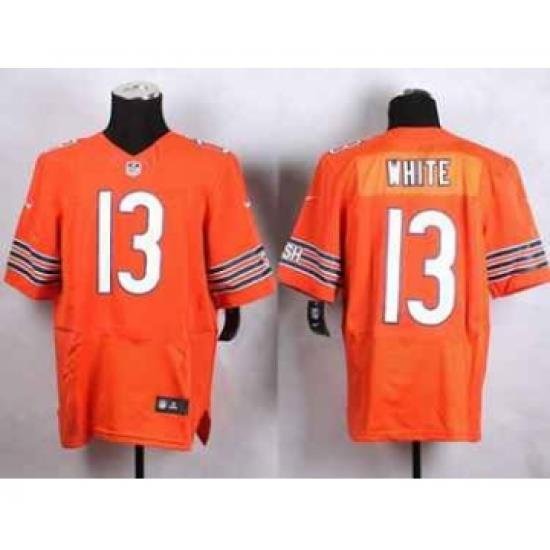 nike nfl jerseys chicago bears 13 white orange[Elite][white]