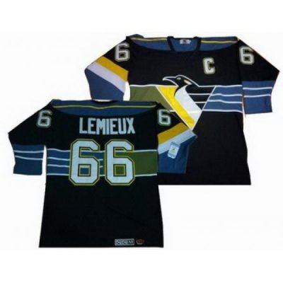 Pittsburgh Penguins Vintage #66 Mario Lemieux black CCM jerseys