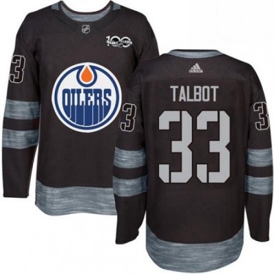 Mens Adidas Edmonton Oilers 33 Cam Talbot Authentic Black 1917 2017 100th Anniversary NHL Jersey