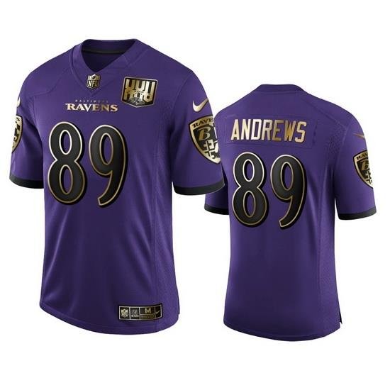 Baltimore Ravens 89 Mark Andrews Men Nike Purple Team 25th Season Golden Limited NFL Jersey